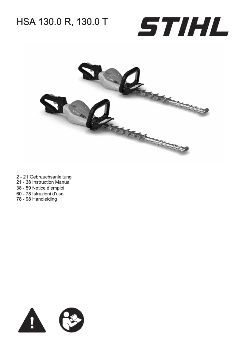 Image de la première page du manuel de l'appareil HSA 130 T