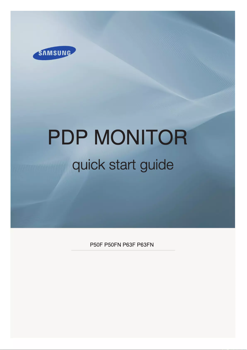 Page 1 de la notice Manuel utilisateur Samsung P63F