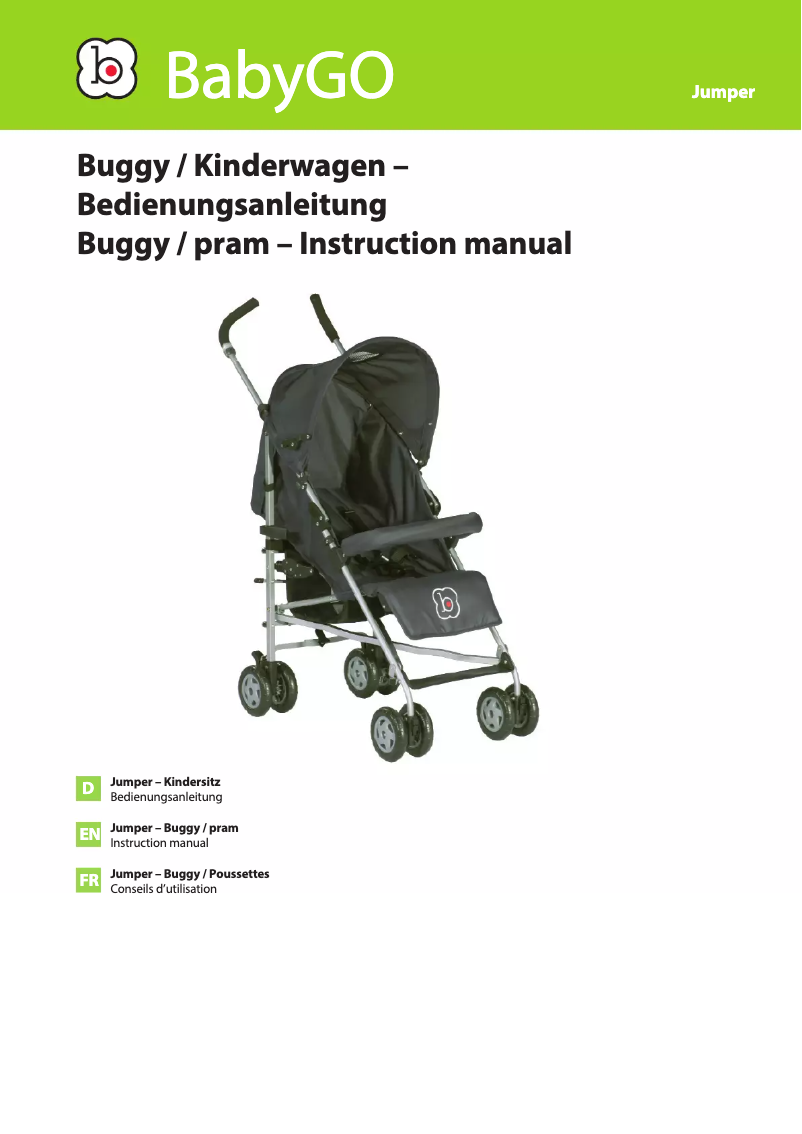 Page 1 de la notice Manuel utilisateur BabyGO Jumper