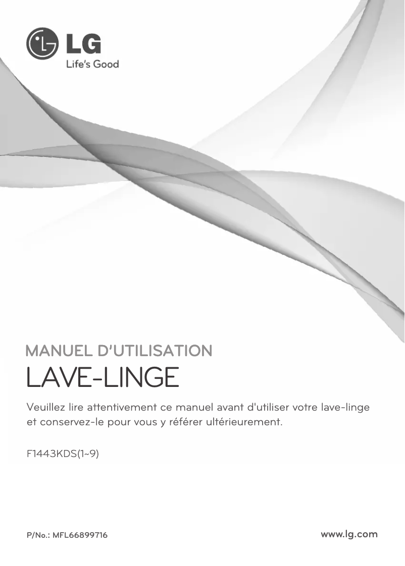 Page 1 de la notice Manuel utilisateur LG F1443KDS