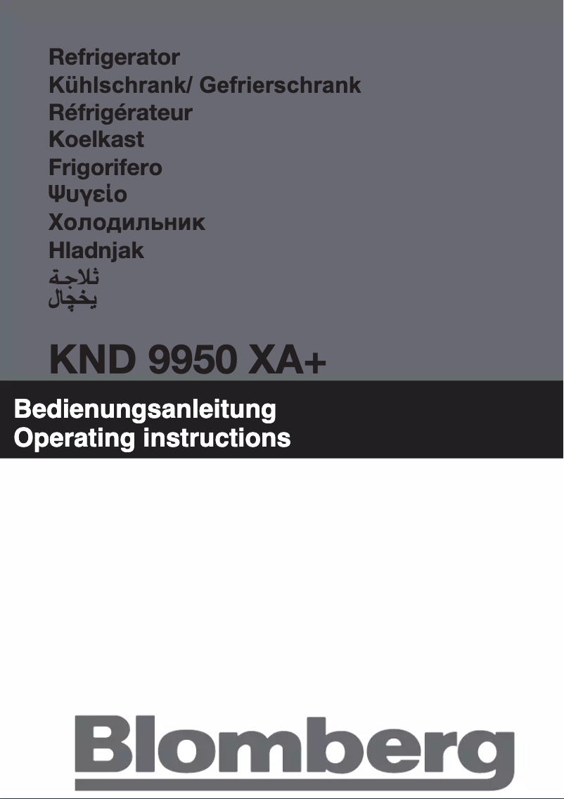 Page n°1 - Manuel utilisateur Blomberg KND 9950 XA