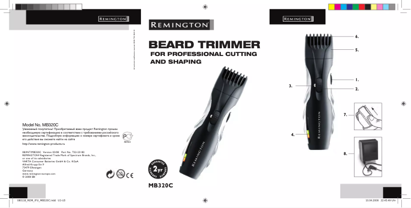 Page n°1 - Manuel utilisateur Remington Barba MB4555