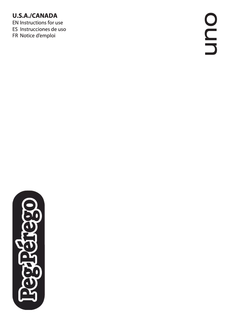 Page 1 de la notice Manuel utilisateur Peg Perego Uno