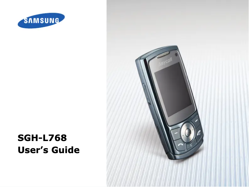 Page n°1 - Manuel utilisateur Samsung SGH-L768