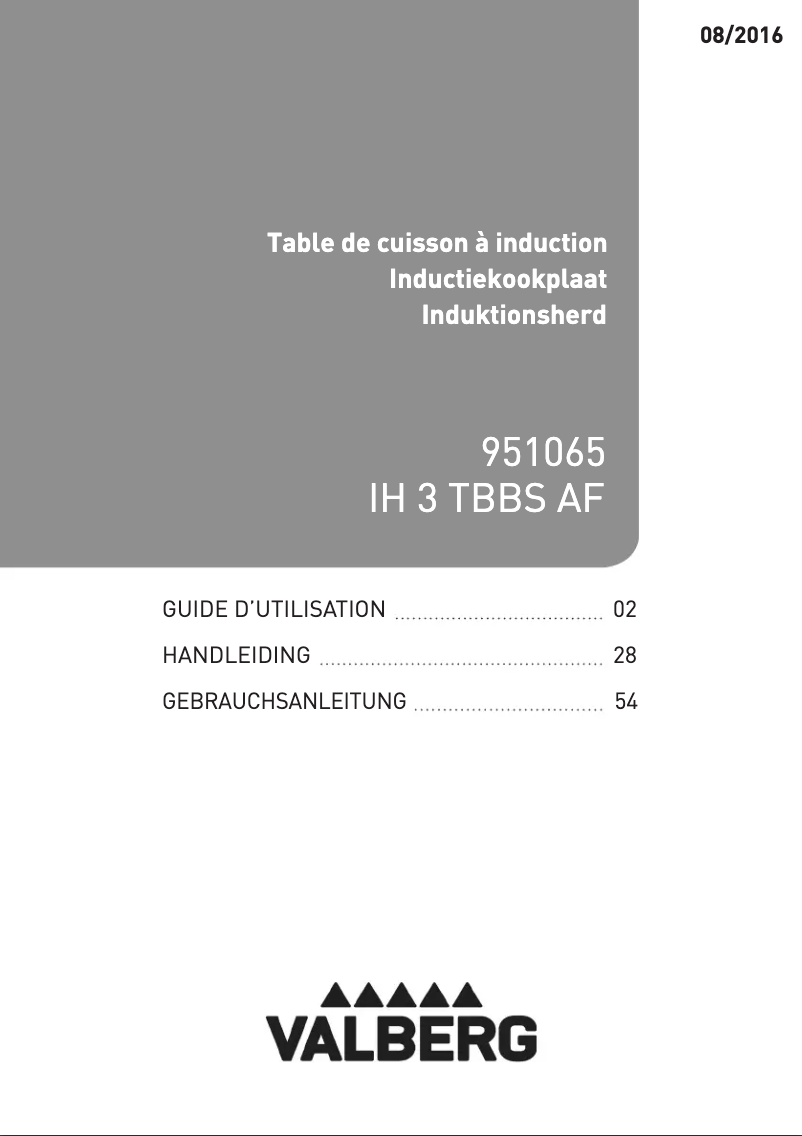 Page n°1 - Manuel utilisateur Valberg IH 3 TBBS AF