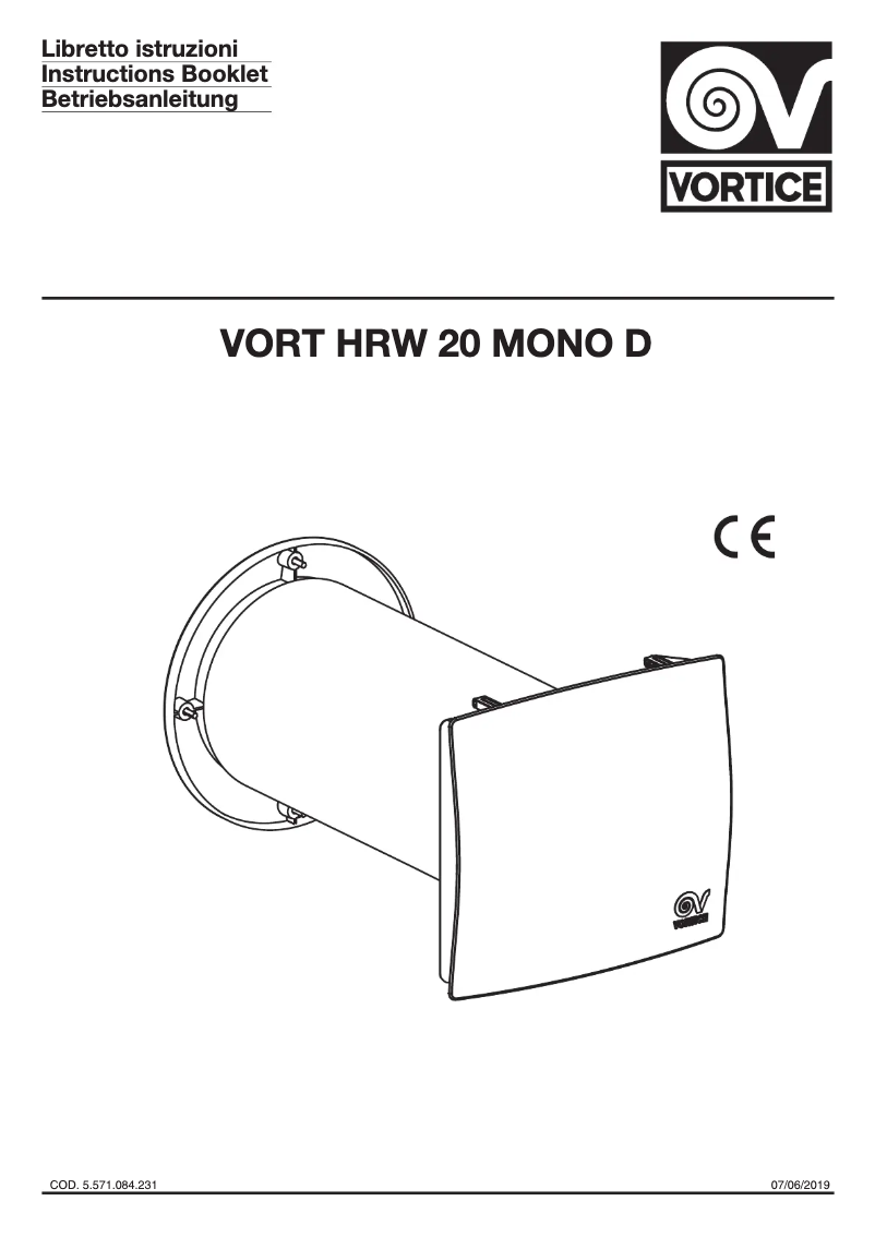 Image de la première page du manuel de l'appareil HRW 20 Mono D