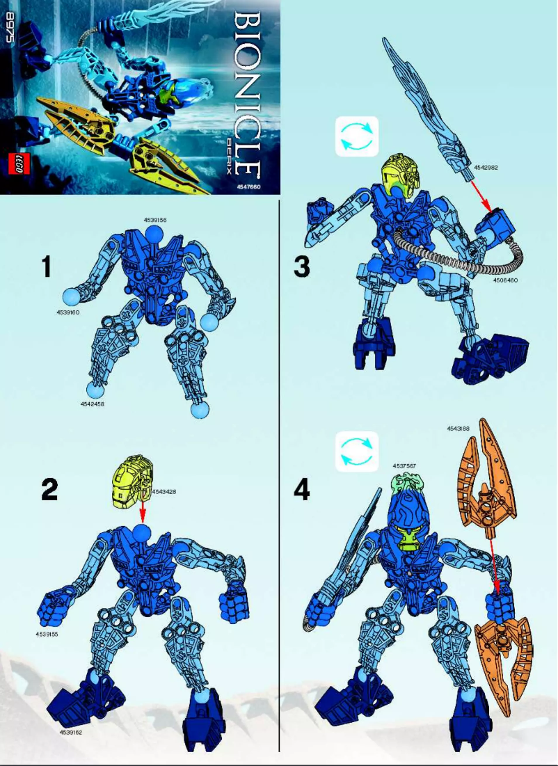 Page 1 de la notice Manuel utilisateur Lego Bionicle 8975