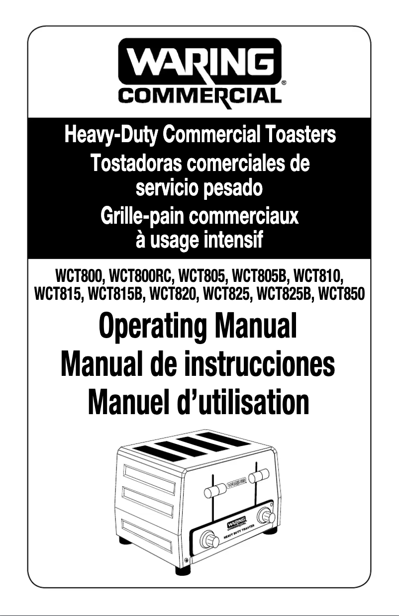 Page 1 de la notice Manuel utilisateur Waring Commercial WCT805