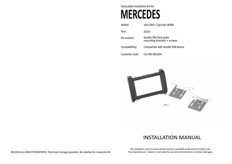 Page n°1 - Manuel utilisateur Pioneer CA-HM-MB.004