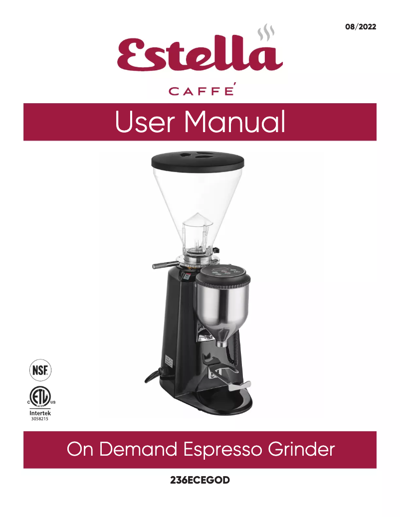 Page n°1 - Manuel utilisateur Estella Caffe On Demand 236ECEGOD