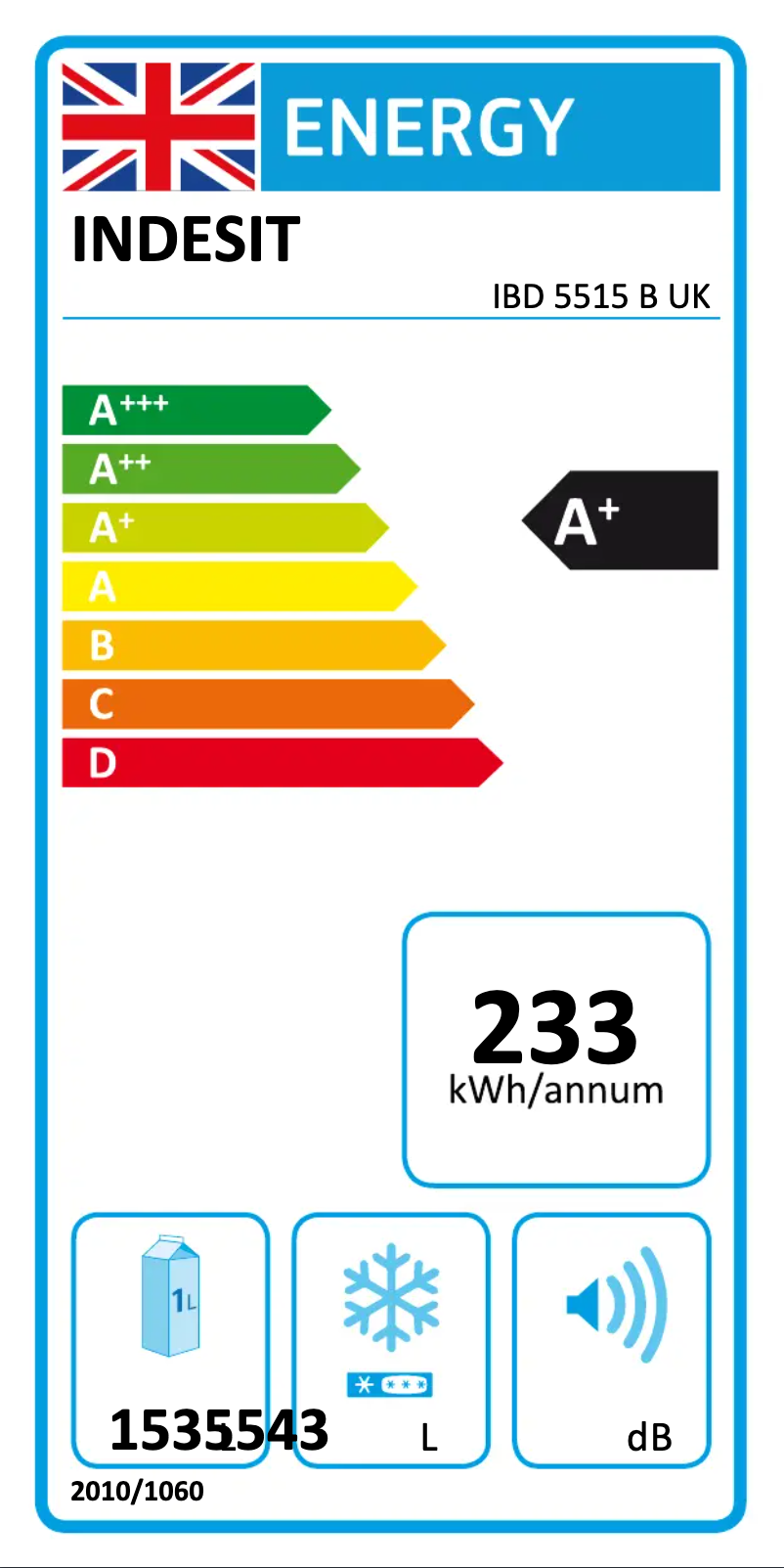 Page 1 de la notice Manuel utilisateur Indesit IBD 5515 B UK
