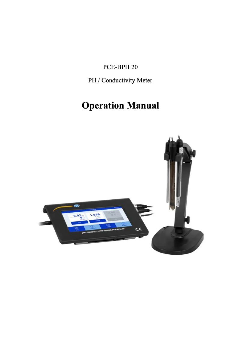 Page 1 de la notice Manuel utilisateur PCE Instruments PCE-BPH 20