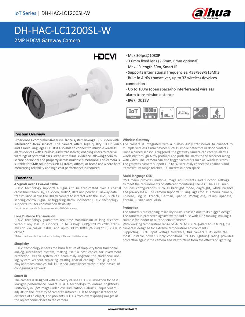 Image de la première page du manuel de l'appareil HAC-LC1200SL-W