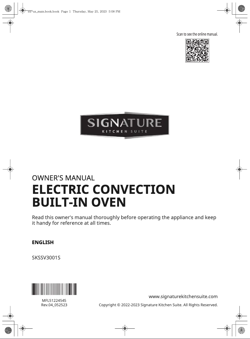 Page 1 de la notice Manuel utilisateur Signature SKSLV3001S