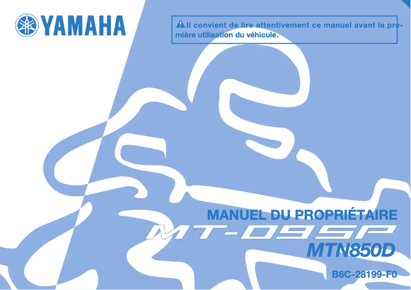 Image de la première page du manuel de l'appareil MT09 SP (2018)