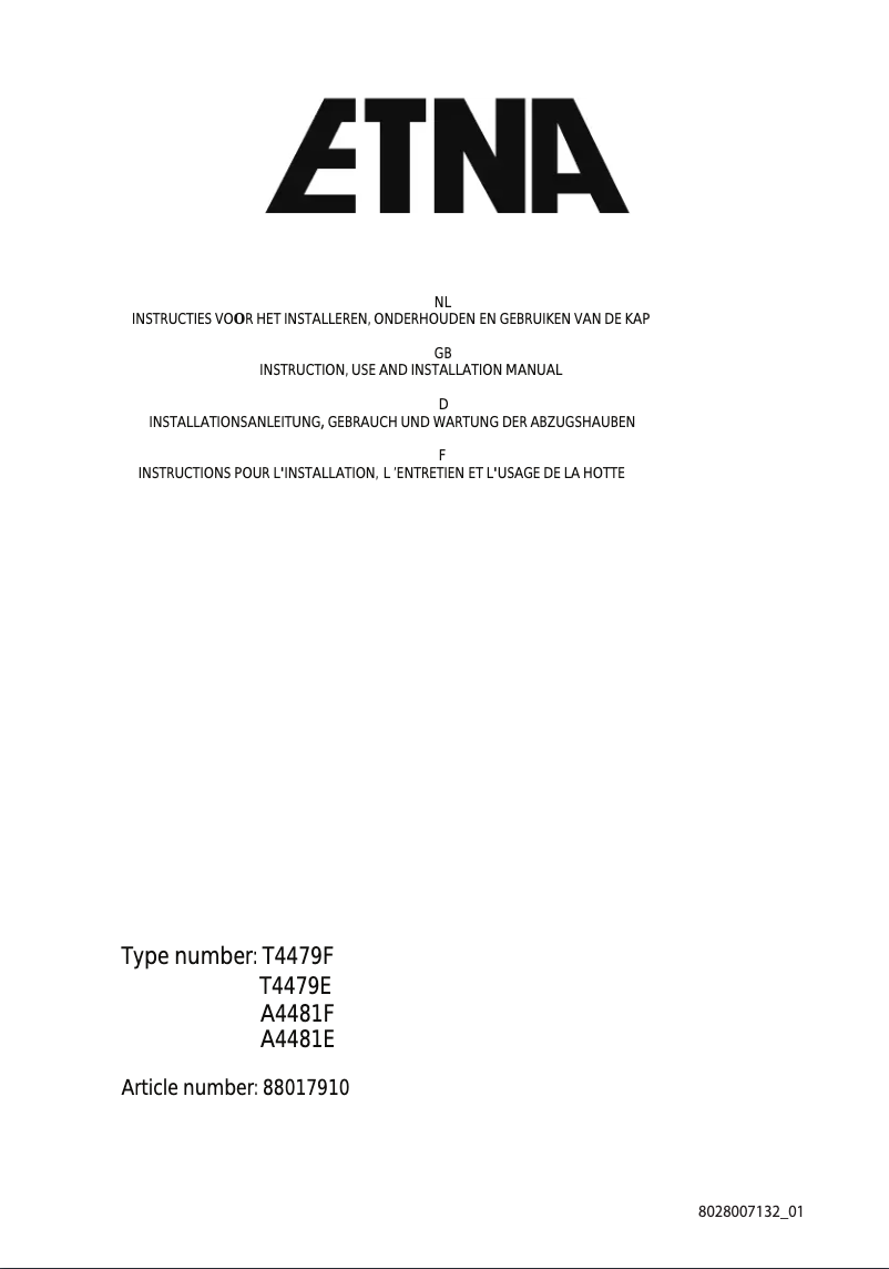 Image de la première page du manuel de l'appareil T4479F