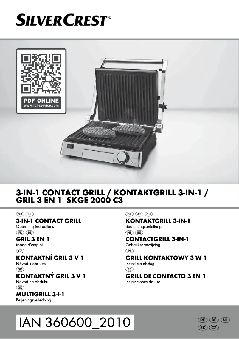 Page n°1 - Manuel utilisateur SilverCrest SKGE 2000 D3
