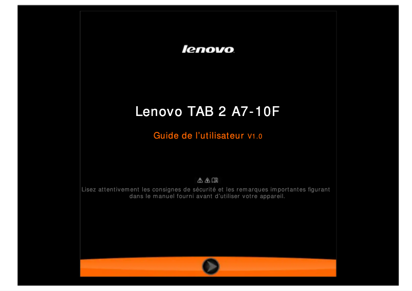 Page n°1 - Manuel utilisateur Lenovo Tab 2 A7-10