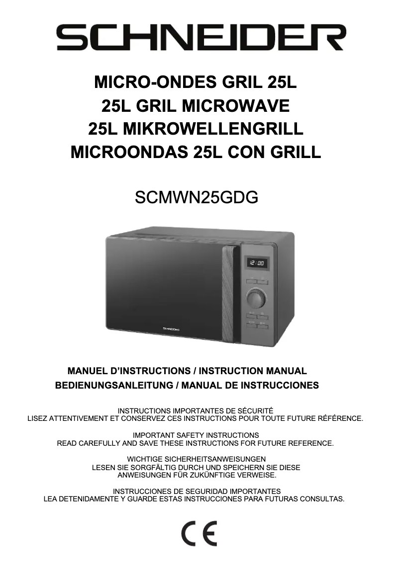 Image de la première page du manuel de l'appareil SCMWN25GDG