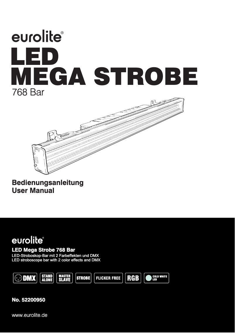 Page 1 de la notice Fiche technique Eurolite LED Mega Strobe
