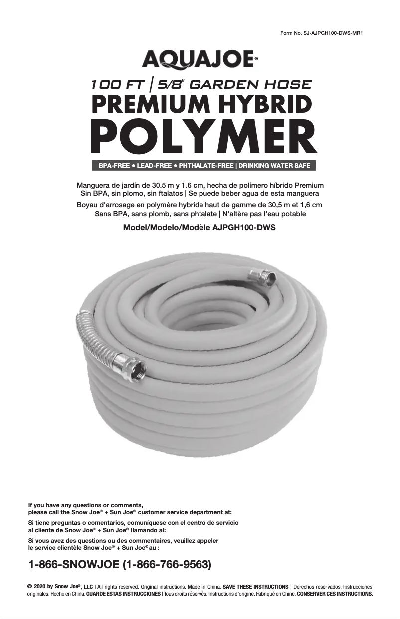 Imagen de la primera página del manual del dispositivo AJPGH100-DWS