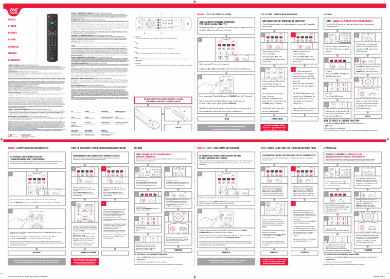 Image de la première page du manuel de l'appareil URC 1914 Panasonic