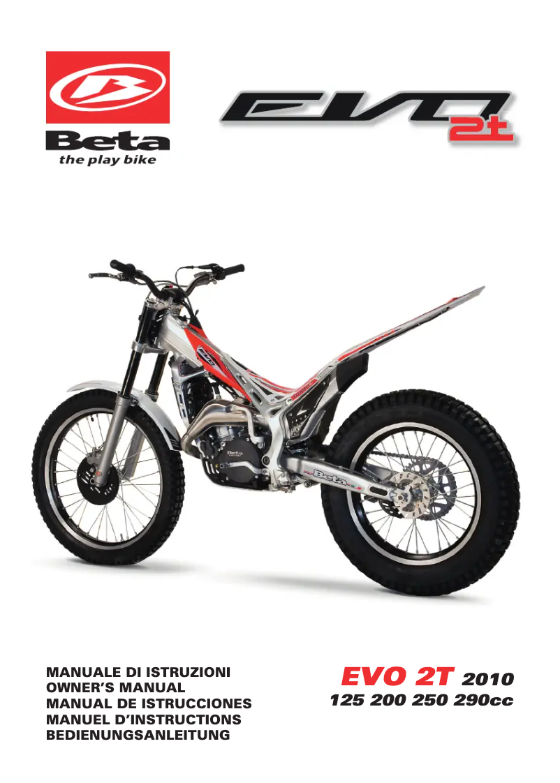 Page n°1 - Manuel utilisateur Beta EVO 125 2T (2010)