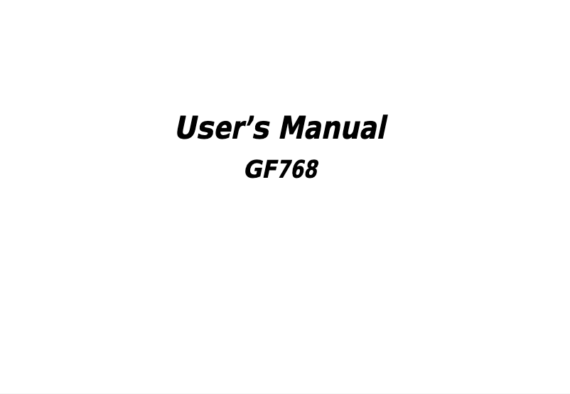 Page n°1 - Manuel utilisateur Ericsson GF768