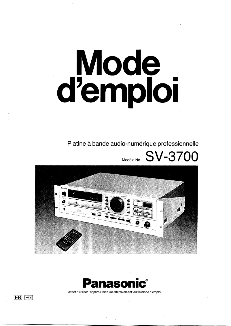 Image de la première page du manuel de l'appareil SV-3700