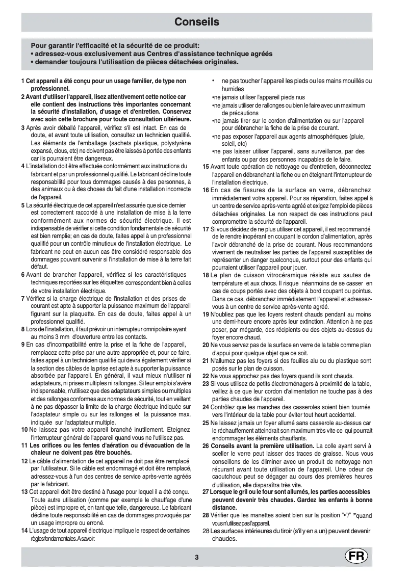 Page 1 de la notice Manuel utilisateur Indesit K6C51(W)/F