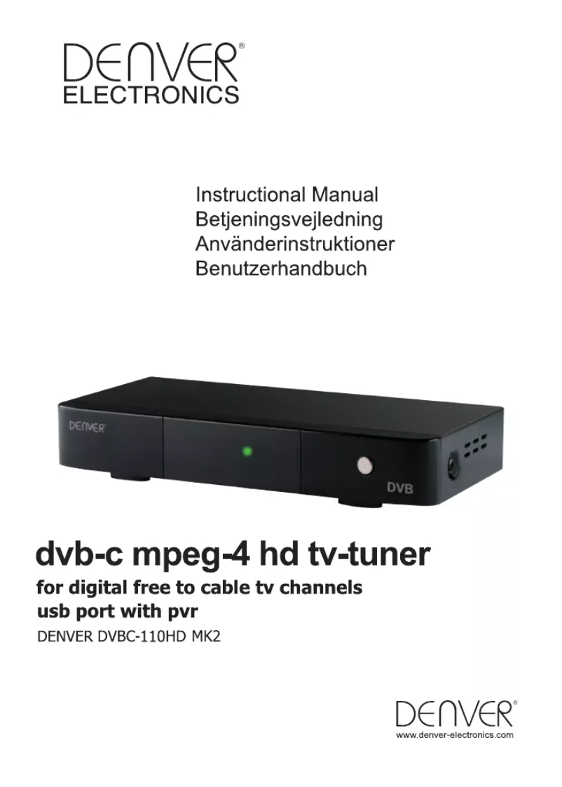 Page n°1 - Manuel utilisateur Denver DVBC-110HDMK3