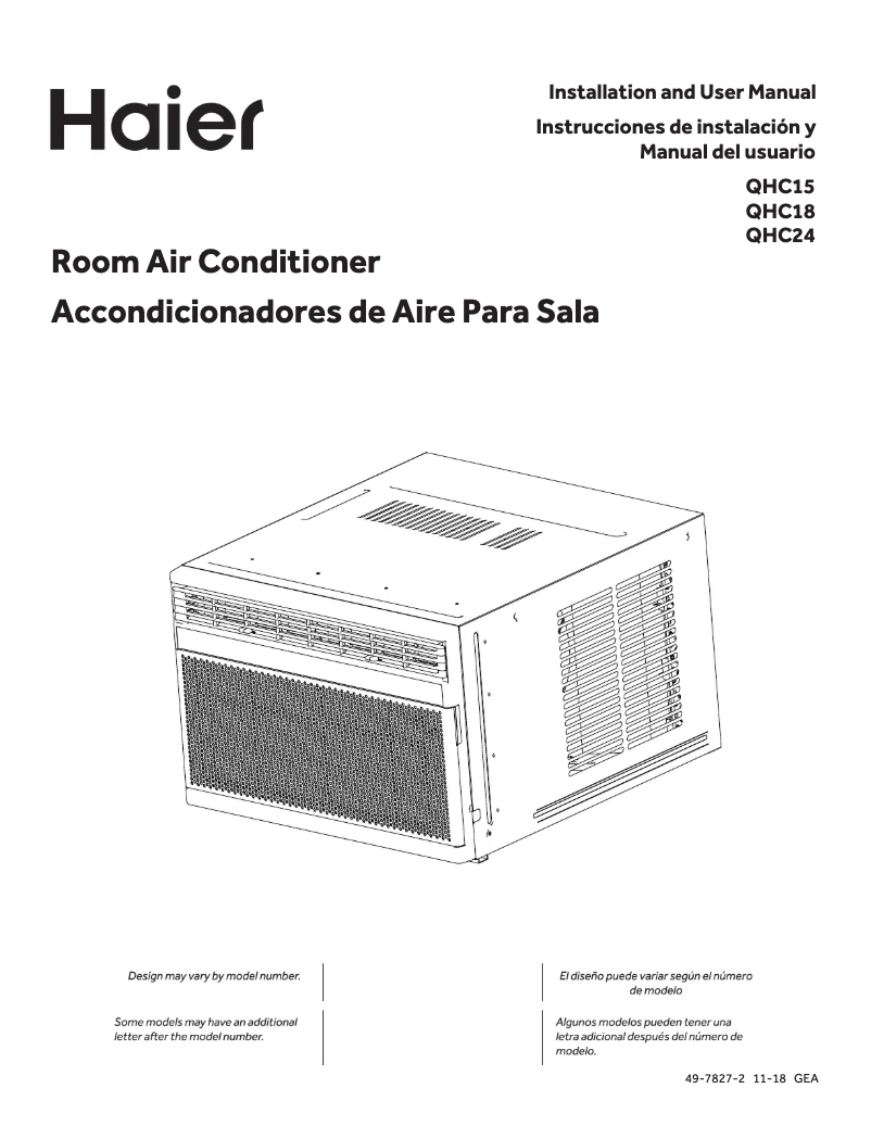 Page 1 de la notice Manuel d'utilisation et d'entretien Haier QHC15AX