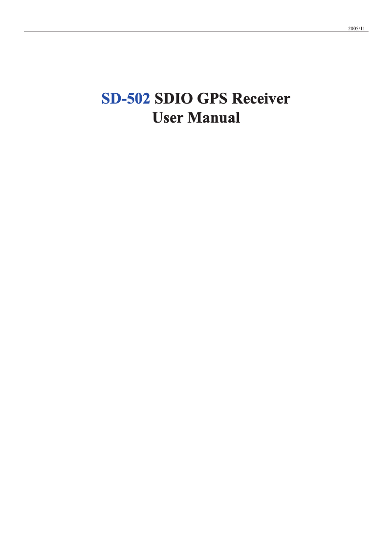 Page 1 de la notice Manuel utilisateur GlobalSat SD-502