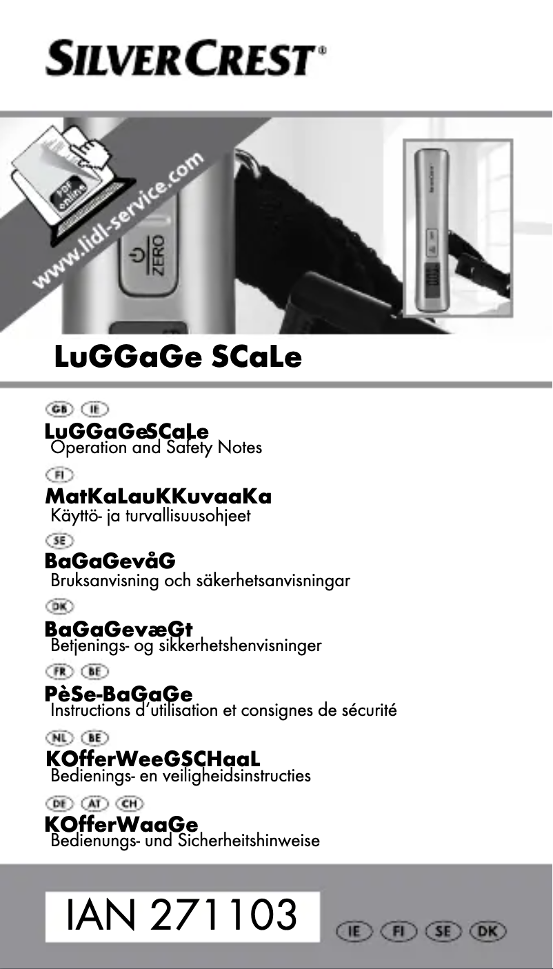 Page n°1 - Manuel utilisateur SilverCrest HG04771
