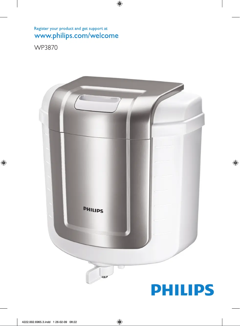 Page 1 of the manual User Manual Philips WP3970