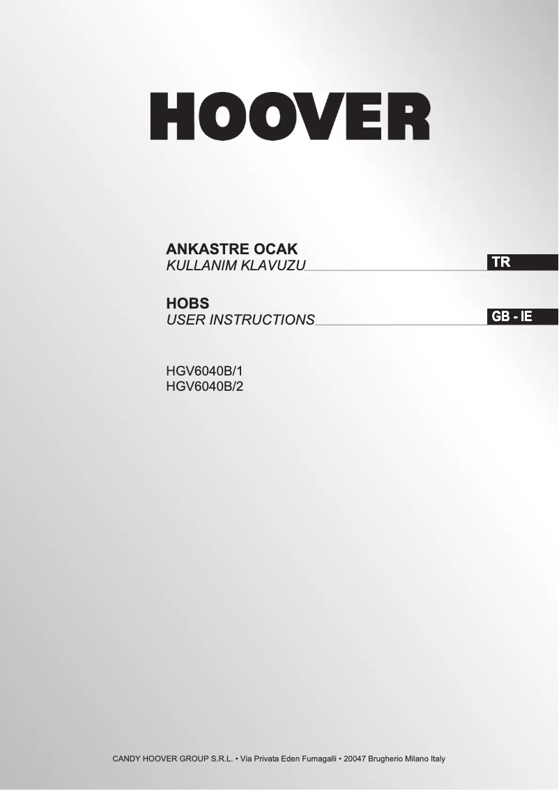 Page n°1 - Manuel utilisateur Hoover HGV 640 B/2