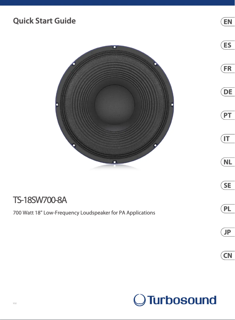 Page n°1 - Manuel utilisateur Turbosound TS-18SW700/8A