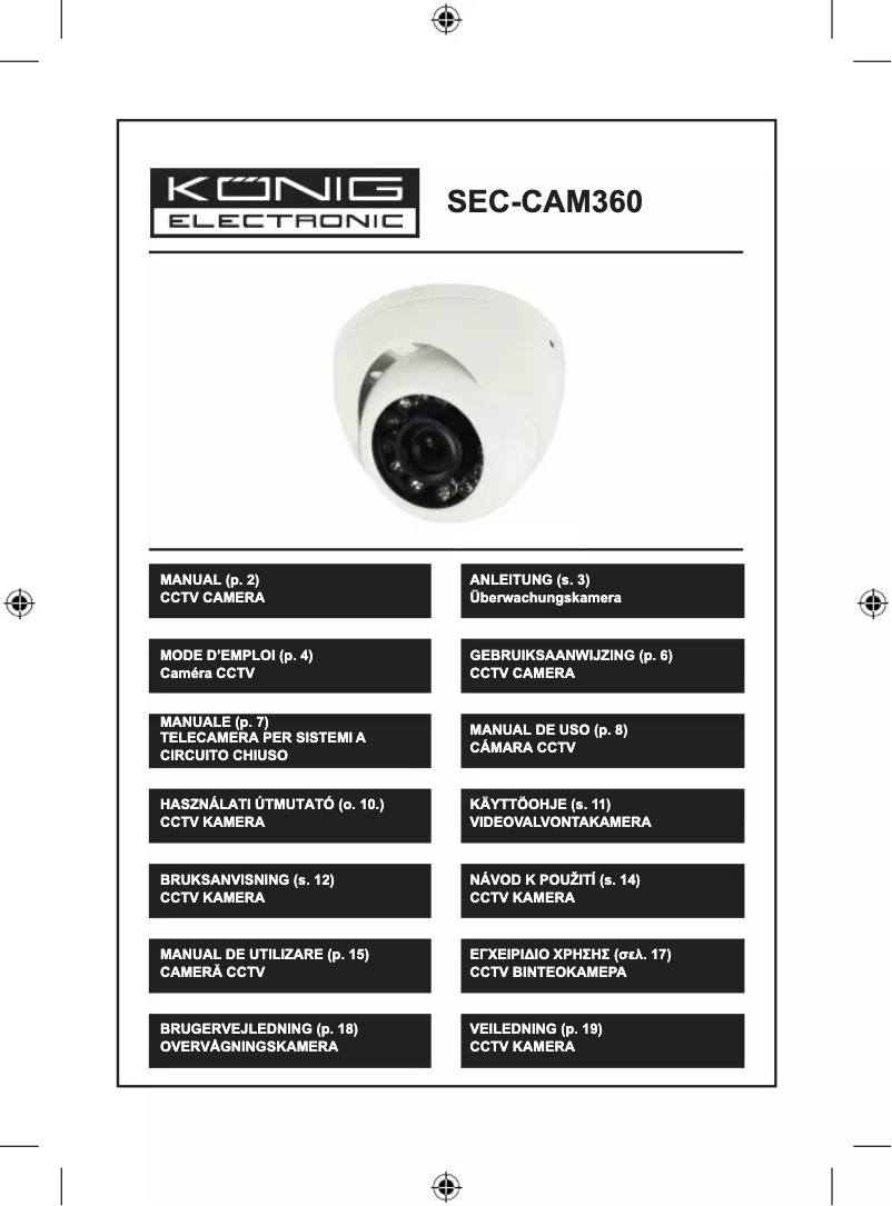 Page 1 de la notice Manuel utilisateur Konig SEC-CAM360