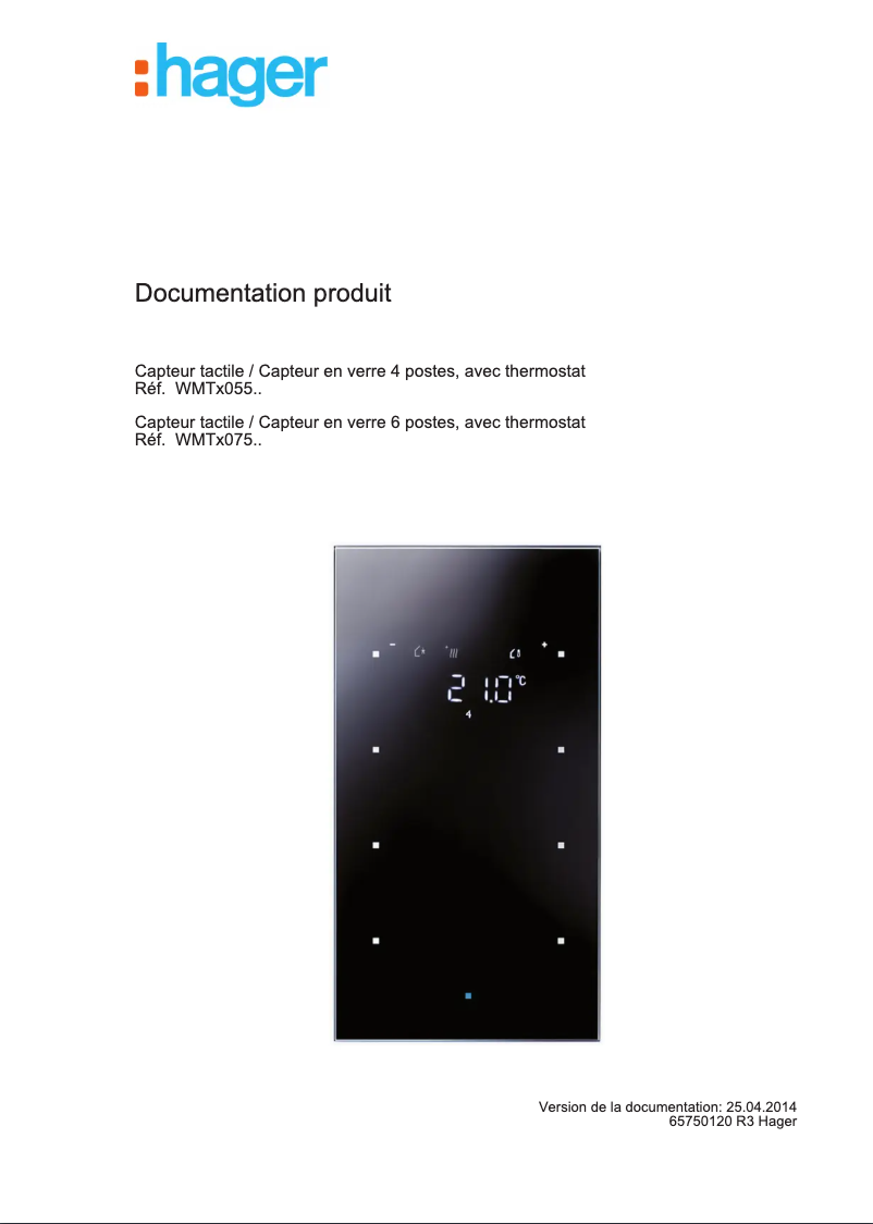 Page 1 de la notice Manuel utilisateur Hager WMT10550