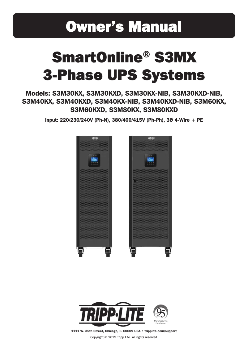 Page n°1 - Manuel utilisateur Tripp Lite S3M30KXD