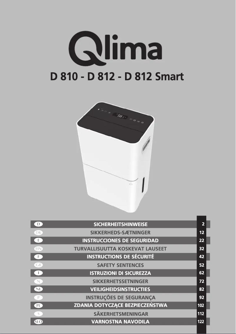 Página 1 del manual Manual de usuario Qlima D812 Smart