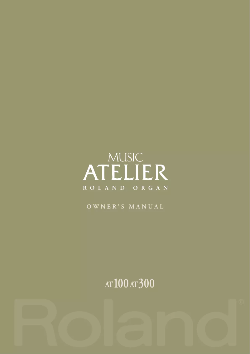 Page 1 de la notice Manuel utilisateur Roland Music Atelier AT-100