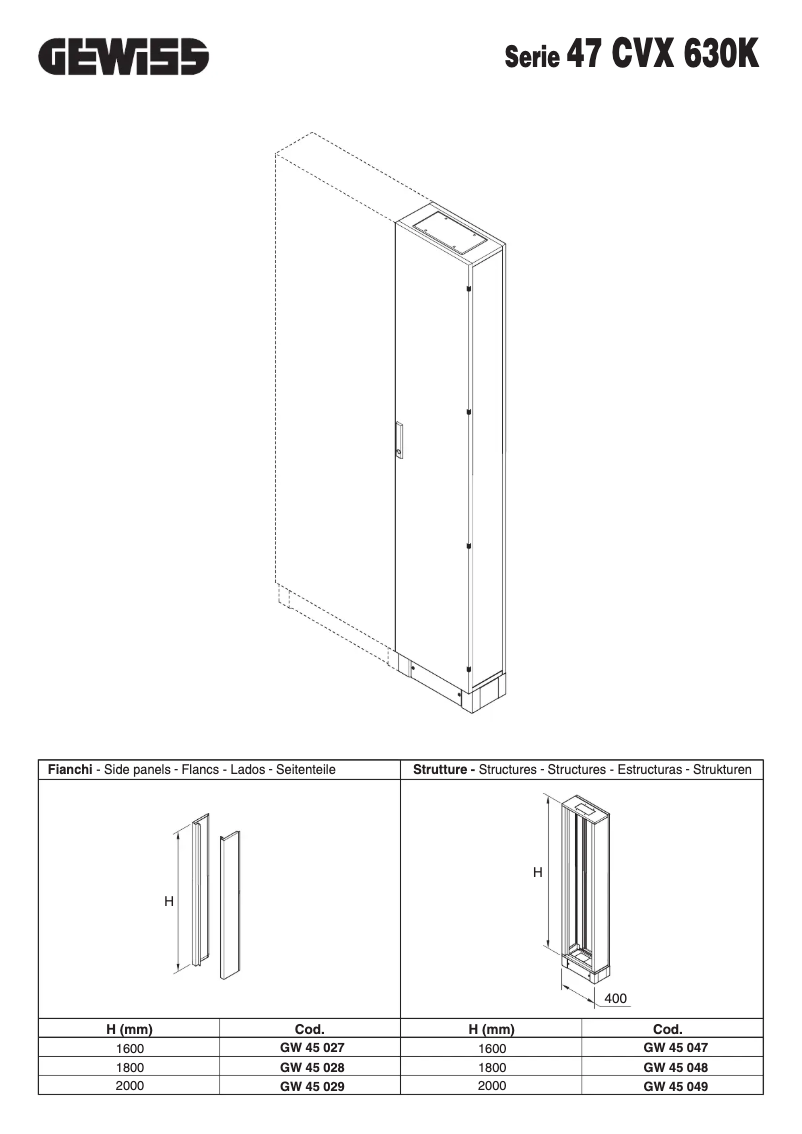 Page 1 de la notice Manuel utilisateur Gewiss GW45047
