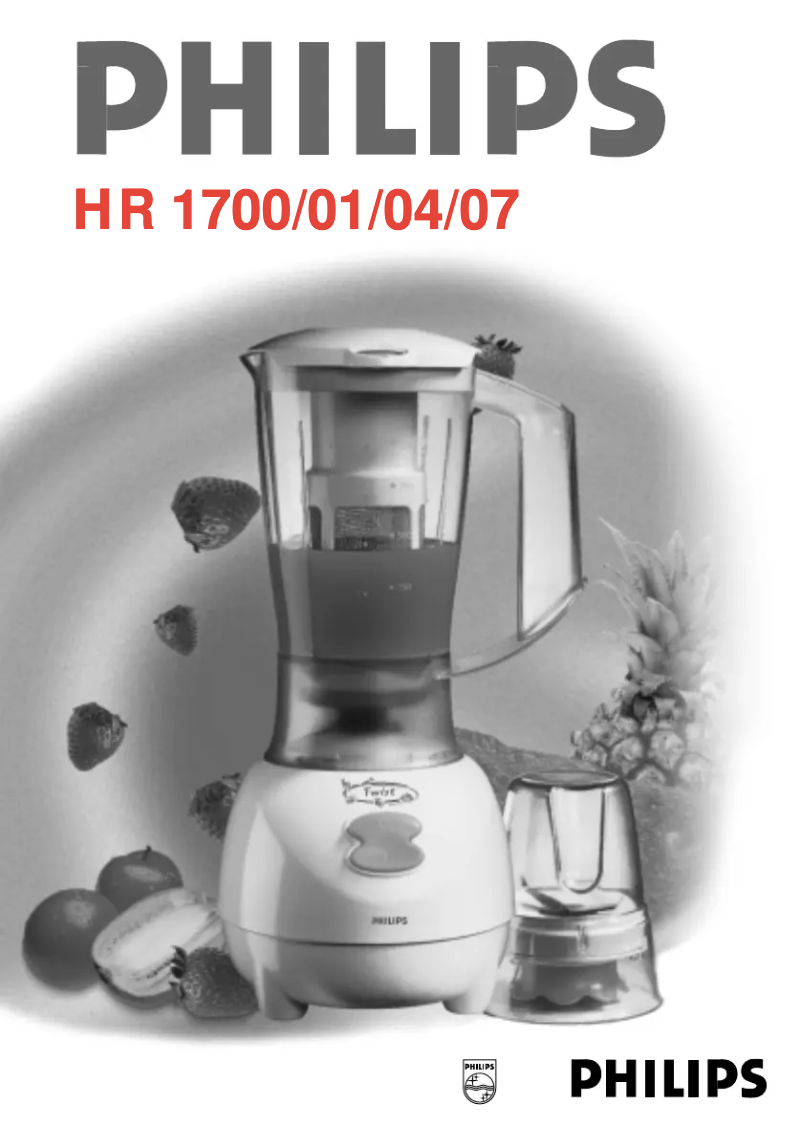 Page 1 of the manual User Manual Philips HR1707