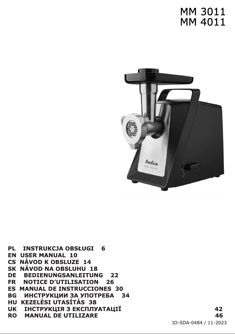 Image de la première page du manuel de l'appareil MM 3011