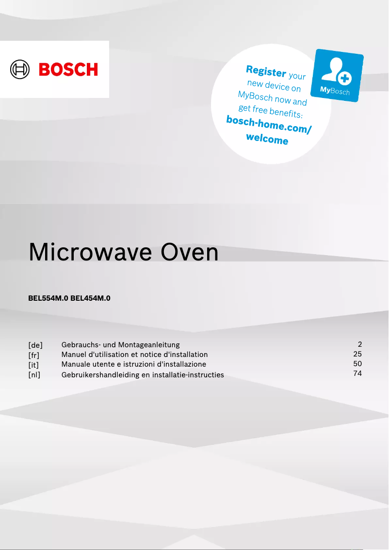 Page 1 de la notice Manuel utilisateur Bosch BEL454MB0