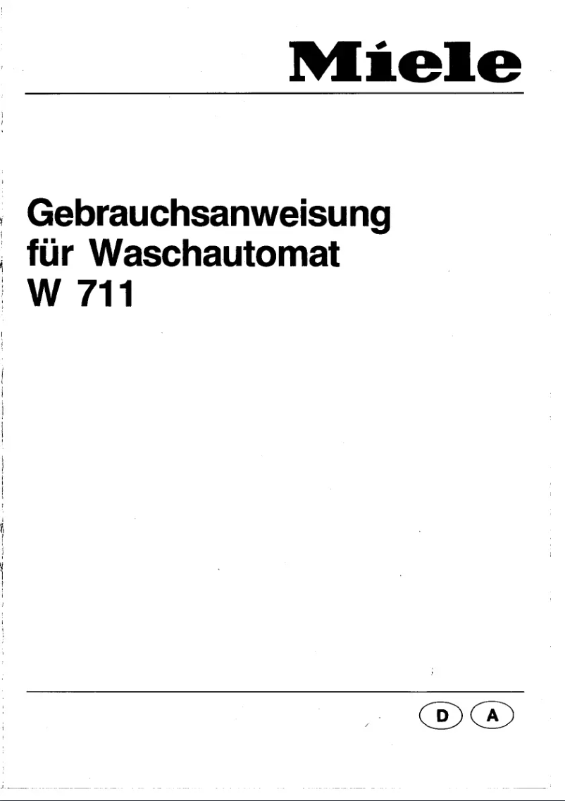 Page 1 de la notice Manuel utilisateur Miele W 711