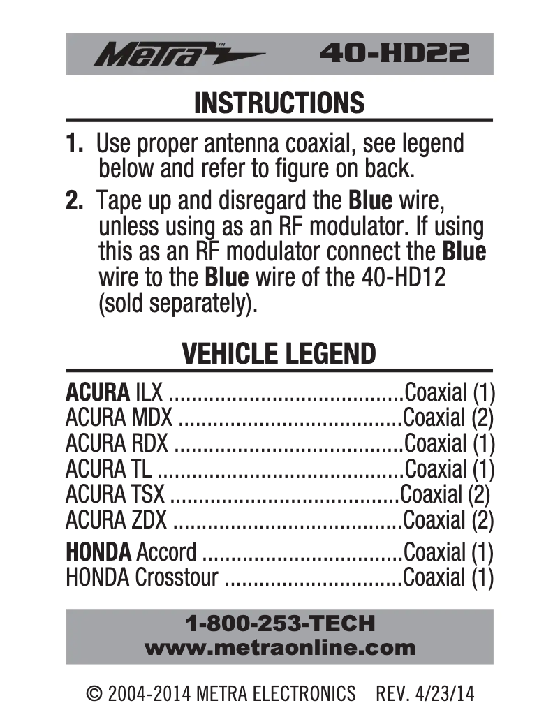 Imagen de la primera página del manual del dispositivo 40-HD22