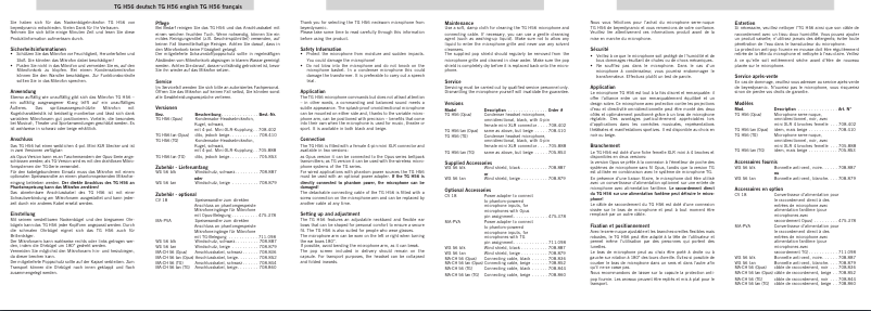 Image de la première page du manuel de l'appareil TG H56