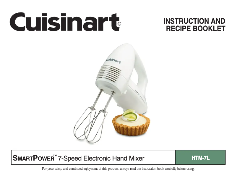 Page 1 de la notice Manuel utilisateur Cuisinart SmartPower HTM-7L